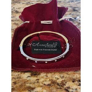 Vintage Annaleece By Devrise 2 Tone Swarovski Crystals Bracelet‎
